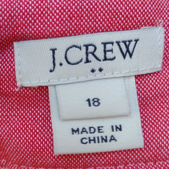 J. Crew Plus Oxford Red Skirt H4868 Nantucket Ruffle Trim Wrap 100% Cotton - Picture 10 of 12